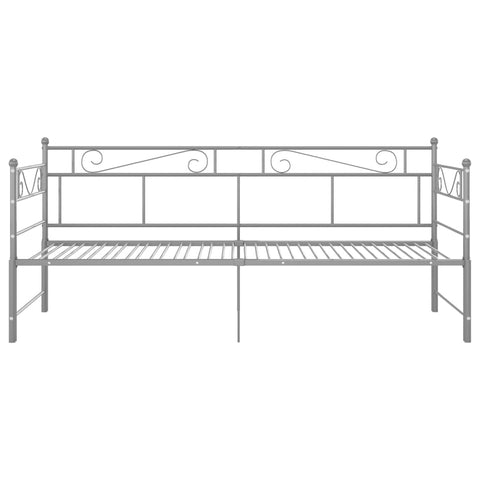 vidaXL Pull-out Sofa Bed Frame without Mattress Grey Metal 90x200 cm