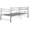 vidaXL Pull-out Sofa Bed Frame without Mattress Grey Metal 90x200 cm