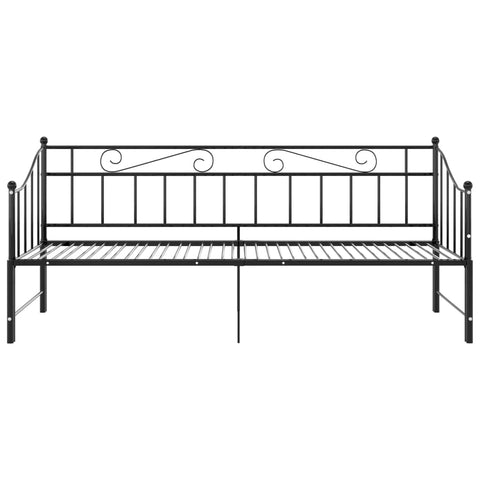 vidaXL Pull-out Sofa Bed Frame without Mattress Black Metal 90x200 cm