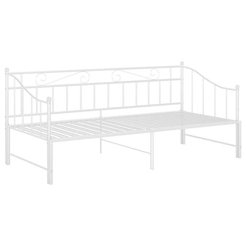 vidaXL Pull-out Sofa Bed Frame without Mattress White Metal 90x200 cm