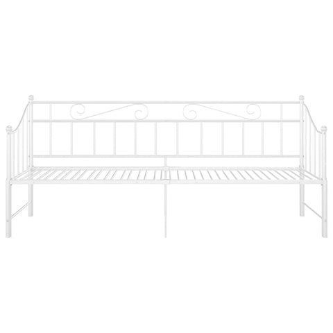 vidaXL Pull-out Sofa Bed Frame without Mattress White Metal 90x200 cm