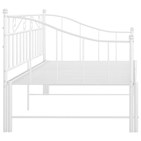 vidaXL Pull-out Sofa Bed Frame without Mattress White Metal 90x200 cm
