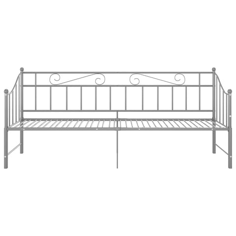 vidaXL Pull-out Sofa Bed Frame without Mattress Grey Metal 90x200 cm