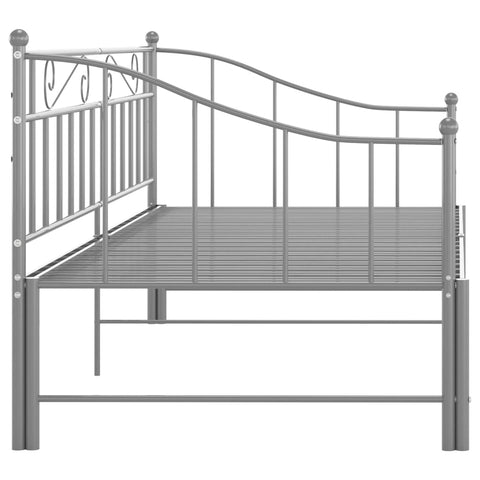 vidaXL Pull-out Sofa Bed Frame without Mattress Grey Metal 90x200 cm