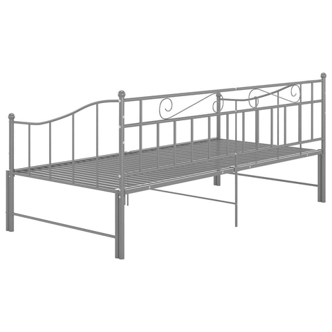 vidaXL Pull-out Sofa Bed Frame without Mattress Grey Metal 90x200 cm