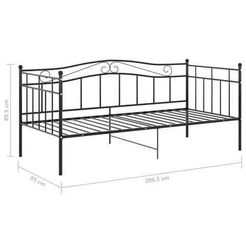 vidaXL Sofa Bed Frame without Mattress Black Metal 90x200 cm