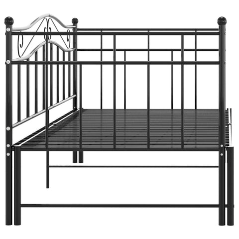 vidaXL Pull-out Sofa Bed Frame without Mattress Black Metal 90x200 cm