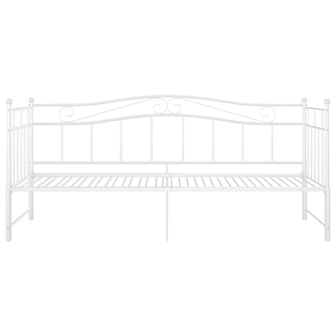 vidaXL Pull-out Sofa Bed Frame without Mattress White Metal 90x200 cm