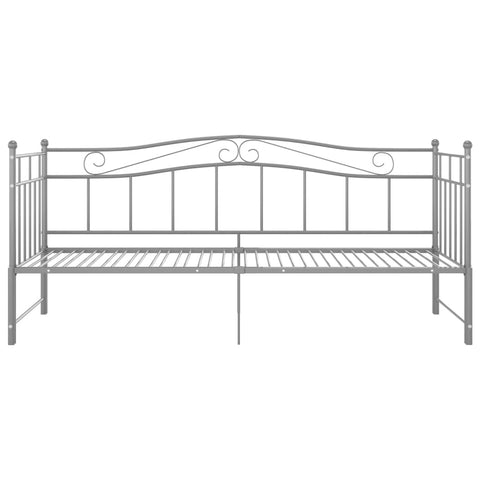 vidaXL Pull-out Sofa Bed Frame without Mattress Grey Metal 90x200 cm