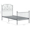 vidaXL Bed Frame without Mattress Grey Metal 90x200 cm