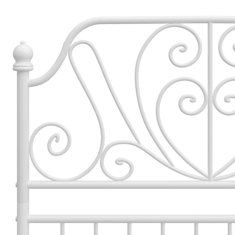 vidaXL Bed Frame without Mattress White Metal 100x200 cm