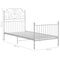vidaXL Bed Frame without Mattress White Metal 100x200 cm