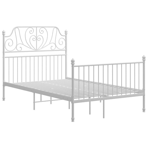 vidaXL Bed Frame without Mattress White Metal 120x200 cm