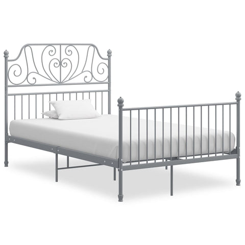 vidaXL Bed Frame without Mattress Grey Metal 120x200 cm
