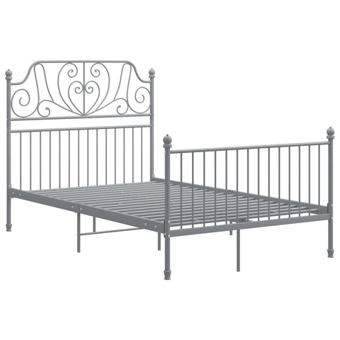 vidaXL Bed Frame without Mattress Grey Metal 120x200 cm