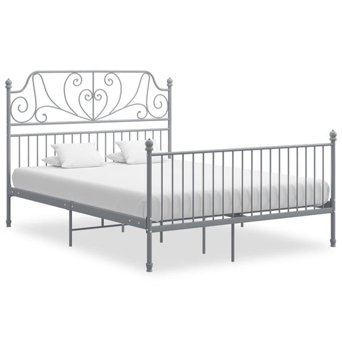 vidaXL Bed Frame without Mattress Grey Metal 140x200 cm