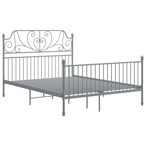 vidaXL Bed Frame without Mattress Grey Metal 140x200 cm