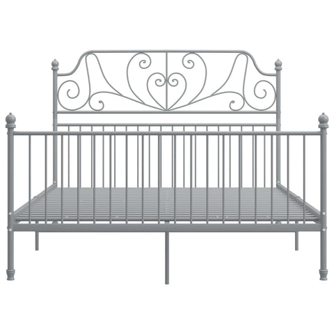 vidaXL Bed Frame without Mattress Grey Metal 140x200 cm