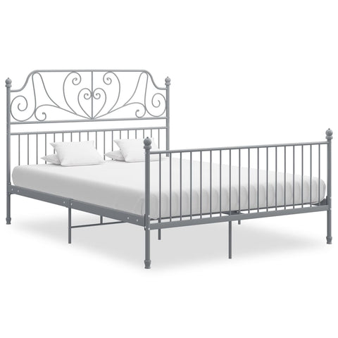 vidaXL Bed Frame without Mattress Grey Metal 160x200 cm