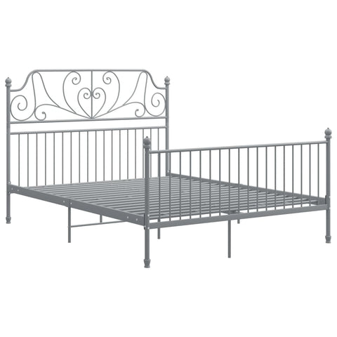 vidaXL Bed Frame without Mattress Grey Metal 160x200 cm