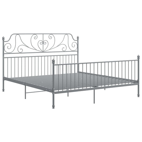 vidaXL Bed Frame without Mattress Grey Metal 180x200 cm Super King