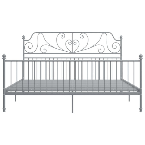 vidaXL Bed Frame without Mattress Grey Metal 180x200 cm Super King
