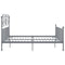 vidaXL Bed Frame without Mattress Grey Metal 180x200 cm Super King