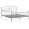 vidaXL Bed Frame without Mattress Grey Metal 180x200 cm Super King