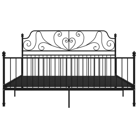 vidaXL Bed Frame without Mattress Black Metal 200x200 cm