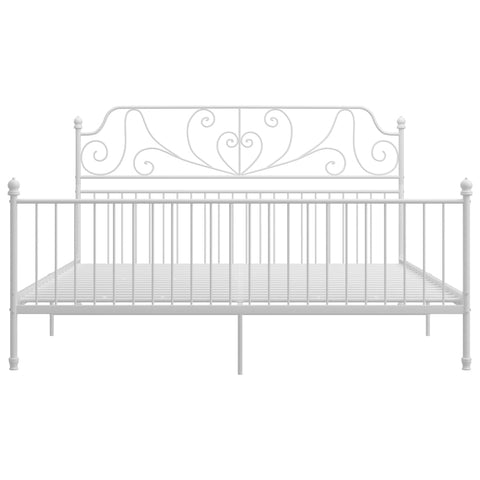 vidaXL Bed Frame without Mattress White Metal 200x200 cm