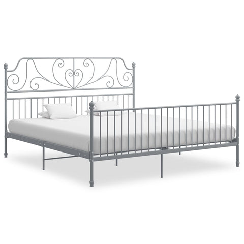 vidaXL Bed Frame without Mattress Grey Metal 200x200 cm
