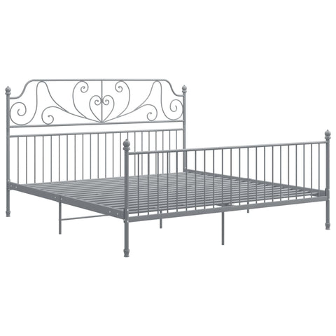 vidaXL Bed Frame without Mattress Grey Metal 200x200 cm