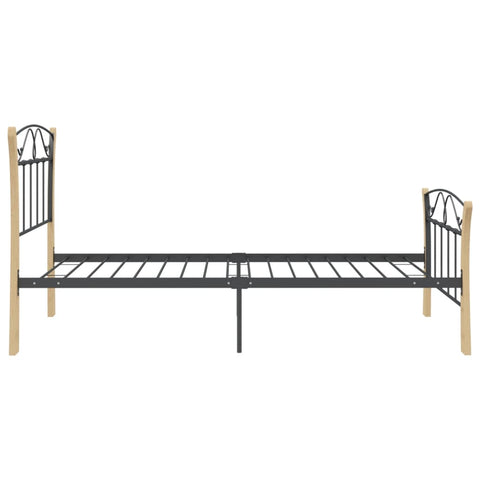 vidaXL Bed Frame without Mattress Black Metal 100x200 cm