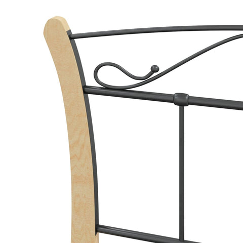 vidaXL Bed Frame without Mattress Black Metal 100x200 cm