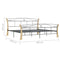 vidaXL Bed Frame without Mattress Black Metal 200x200 cm
