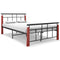 vidaXL Bed Frame without Mattress Metal  and Solid Oak Wood 120x200 cm