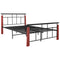 vidaXL Bed Frame without Mattress Metal  and Solid Oak Wood 120x200 cm