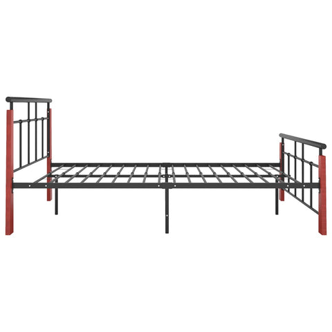 vidaXL Bed Frame without Mattress Metal  and Solid Oak Wood 120x200 cm