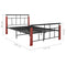 vidaXL Bed Frame without Mattress Metal  and Solid Oak Wood 120x200 cm
