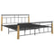 vidaXL Bed Frame without Mattress Metal and Solid Oak Wood 180x200 cm Super King
