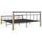 vidaXL Bed Frame without Mattress Metal and Solid Oak Wood 180x200 cm Super King