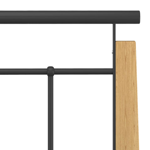 vidaXL Bed Frame without Mattress Metal and Solid Oak Wood 180x200 cm Super King