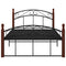 vidaXL Bed Frame without Mattress Black Metal&Solid Oak Wood 120x200 cm