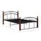 vidaXL Bed Frame without Mattress Black Metal&Solid Oak Wood 120x200 cm