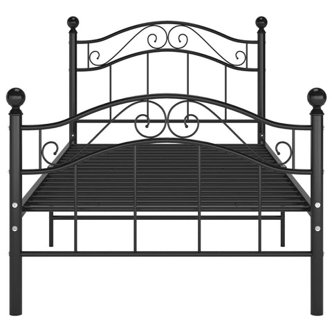 vidaXL Bed Frame without Mattress Black Metal 90x200 cm