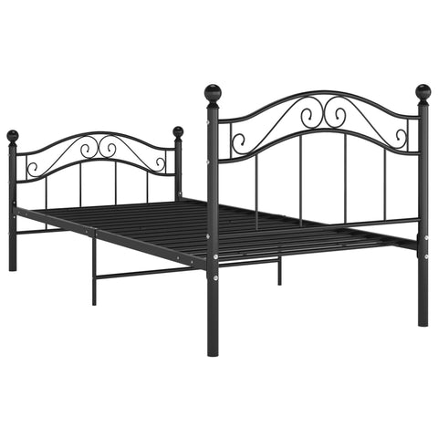 vidaXL Bed Frame without Mattress Black Metal 90x200 cm