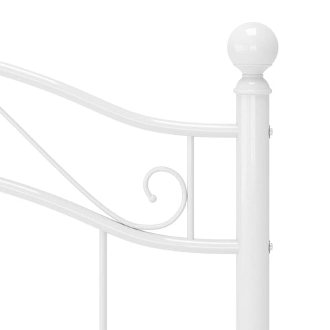 vidaXL Bed Frame without Mattress White Metal 100x200 cm
