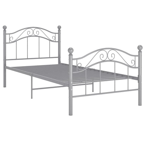 vidaXL Bed Frame without Mattress Grey Metal 100x200 cm