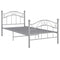 vidaXL Bed Frame without Mattress Grey Metal 100x200 cm