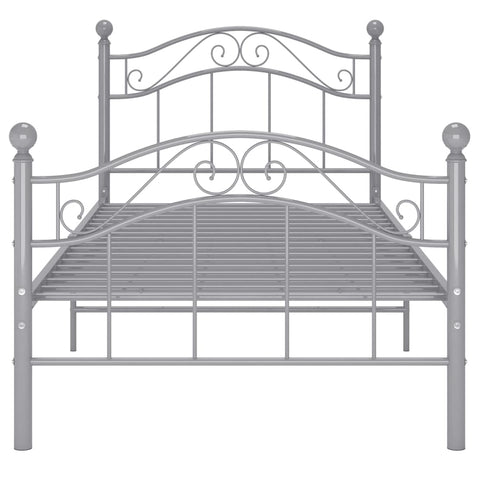 vidaXL Bed Frame without Mattress Grey Metal 100x200 cm